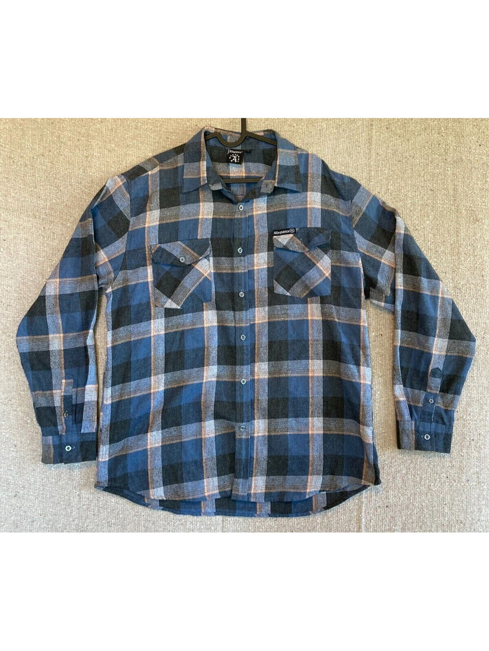 Mens Sz Large ALLEGIANCE Plaid Shirt Multicolor Long Sleeve Flannel